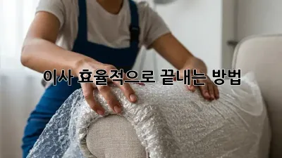 이사, 효율적으로 끝내는 방법!